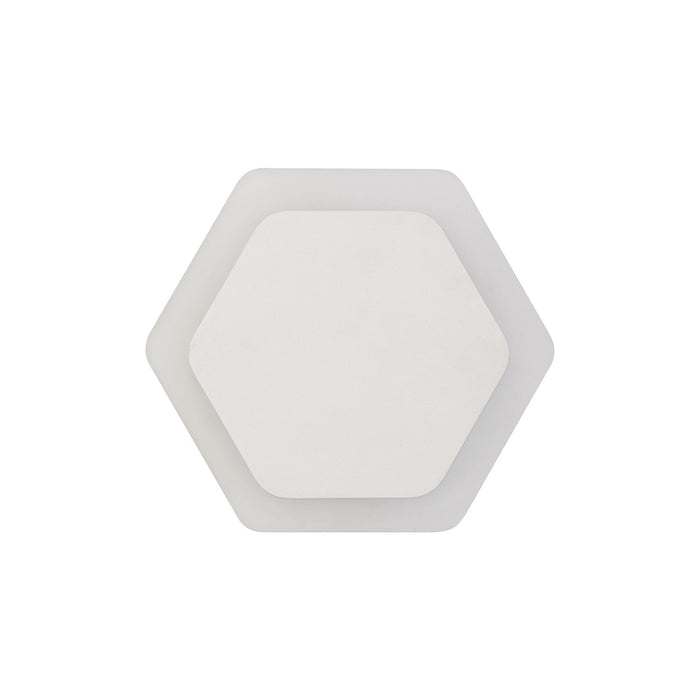 Nelson Lighting NLK04089 Modena Magnetic Base Wall Lamp LED 15/19cm Horizontal Hexagonal Centre Sand White/Acrylic Frosted Diffuser