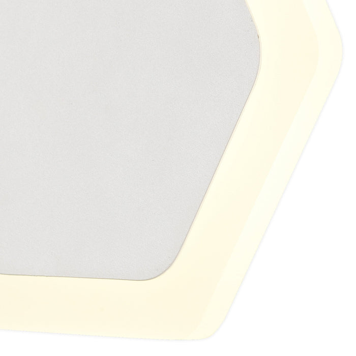 Nelson Lighting NLK04089 Modena Magnetic Base Wall Lamp LED 15/19cm Horizontal Hexagonal Centre Sand White/Acrylic Frosted Diffuser