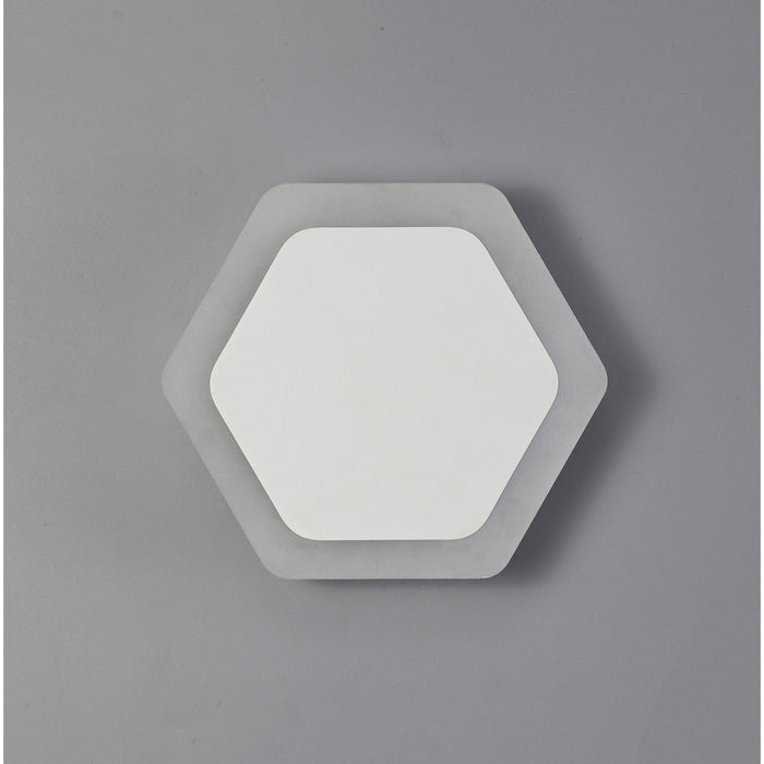 Nelson Lighting NLK04089 Modena Magnetic Base Wall Lamp LED 15/19cm Horizontal Hexagonal Centre Sand White/Acrylic Frosted Diffuser