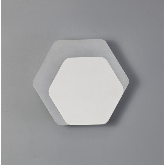 Nelson Lighting NLK04129 Modena Magnetic Base Wall Lamp LED 15/19cm Horizontal Hexagonal Right Offset Sand White/Acrylic Frosted Diffuser