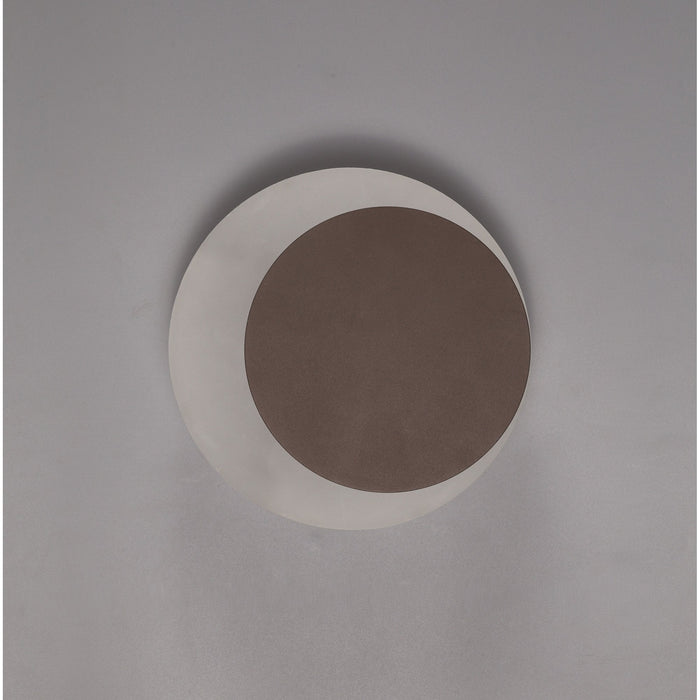 Nelson Lighting NLK04289 Modena Magnetic Base Wall Lamp LED 15/19cm Round Right Offset Coffee/Acrylic Frosted Diffuser