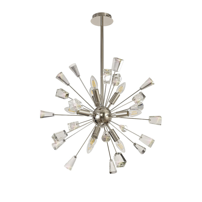 Nelson Lighting NL73929 Nellie Sputnik Pendant 9 Light Polished Nickel/Crystal