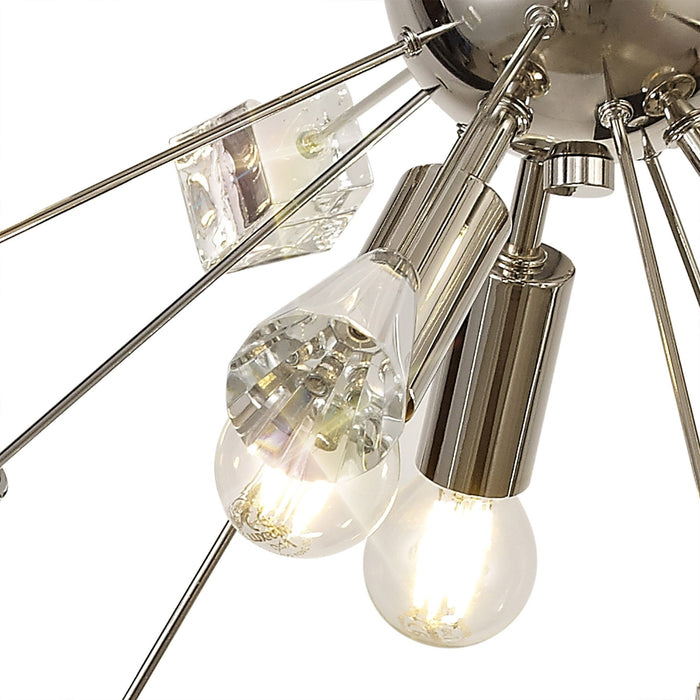 Nelson Lighting NL73929 Nellie Sputnik Pendant 9 Light Polished Nickel/Crystal