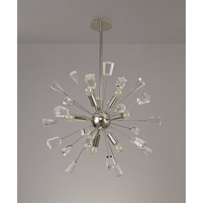 Nelson Lighting NL73929 Nellie Sputnik Pendant 9 Light Polished Nickel/Crystal