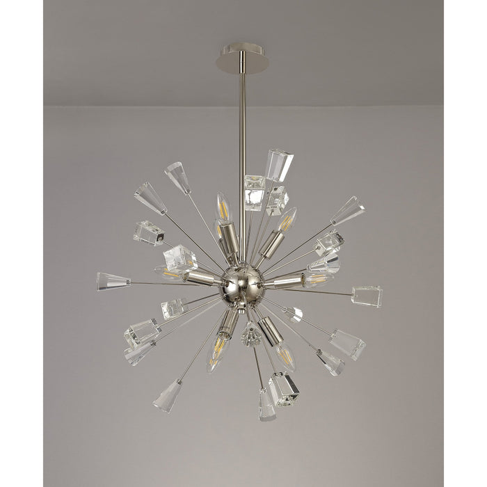 Nelson Lighting NL73929 Nellie Sputnik Pendant 9 Light Polished Nickel/Crystal