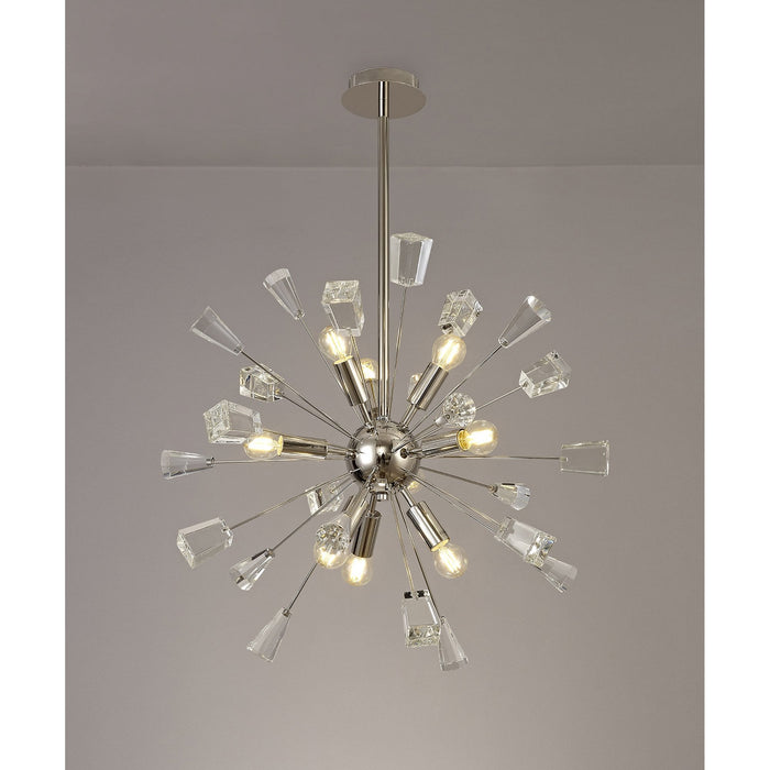 Nelson Lighting NL73929 Nellie Sputnik Pendant 9 Light Polished Nickel/Crystal