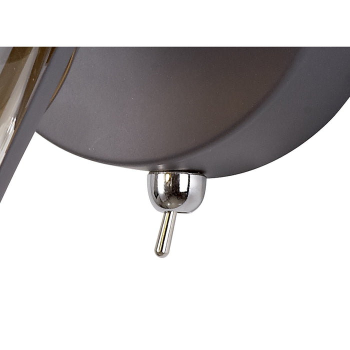 Nelson Lighting NL81119 Nivarna 1 Light Spot Light Matt Grey/Polished Chrome/Cognac