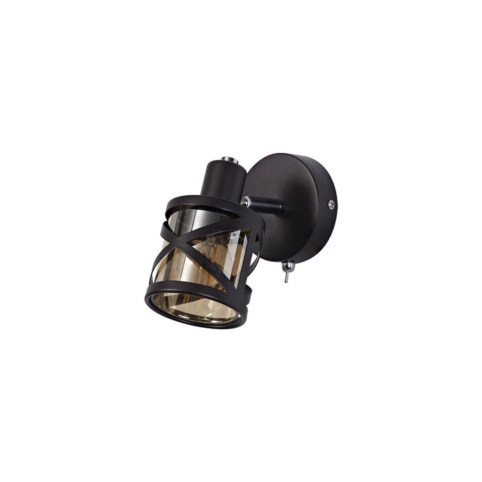 Nelson Lighting NL81439 Nivarna 1 Light Spot Light Oiled Bronze/Polished Chrome/Amber