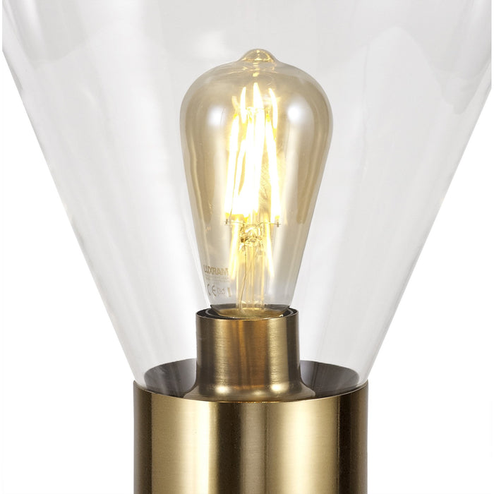 Nelson Lighting NL81359 Olivia Narrow Table Lamp 1 Light Ancient Brass/Clear Glass