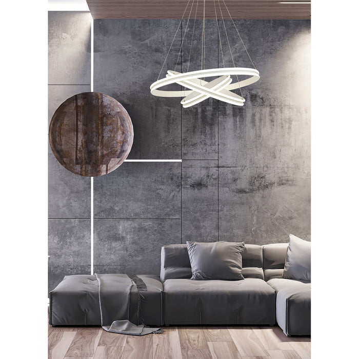 Nelson Lighting NL77709 Orla Pendant 3 Light LED Dimmable Matt White