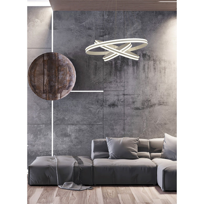 Nelson Lighting NL77709 Orla Pendant 3 Light LED Dimmable Matt White