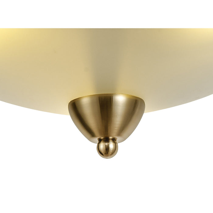 Nelson Lighting NL77539 Pinet Semi-Flush Ceiling 3 Light Antique Brass/Frosted Glass