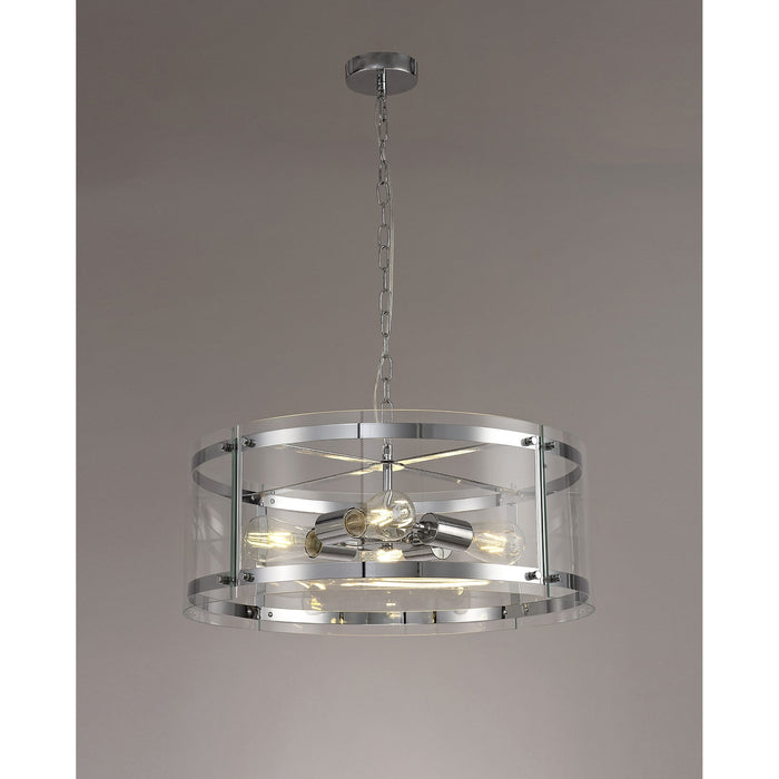 Nelson Lighting NL74149 Prince Pendant 4 Light Polished Chrome