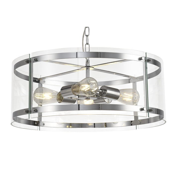 Nelson Lighting NL74149 Prince Pendant 4 Light Polished Chrome