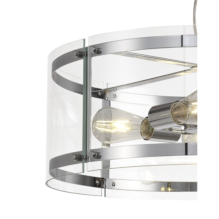 Nelson Lighting NL74149 Prince Pendant 4 Light Polished Chrome