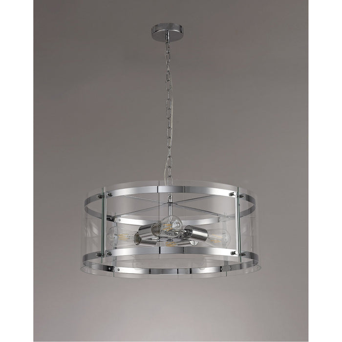 Nelson Lighting NL74149 Prince Pendant 4 Light Polished Chrome