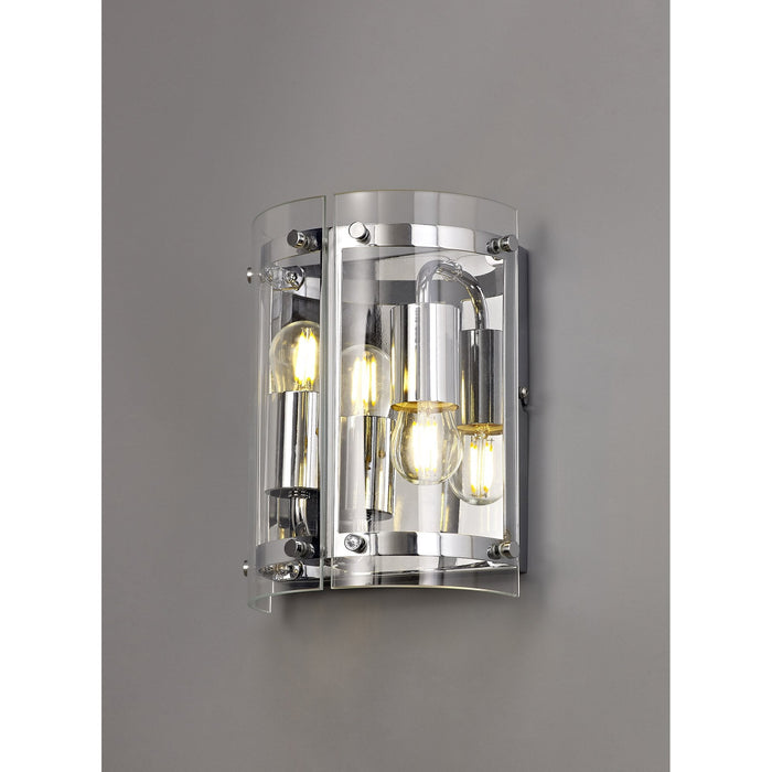 Nelson Lighting NL74159 Prince Wall Light 2 Light Polished Chrome (S)