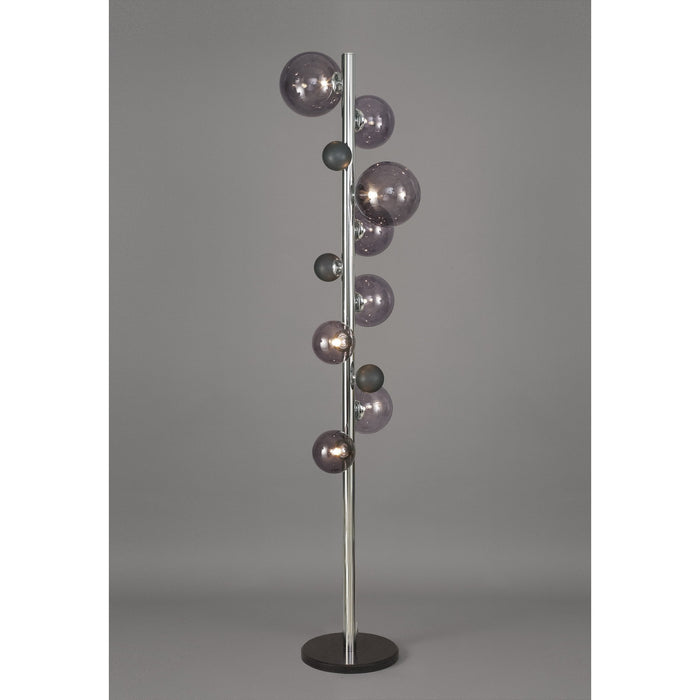 Nelson Lighting NL73049 Ravenna Floor Lamp 8 Light Polished Chrome/Smoked Glass