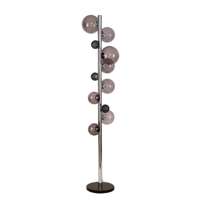 Nelson Lighting NL73049 Ravenna Floor Lamp 8 Light Polished Chrome/Smoked Glass