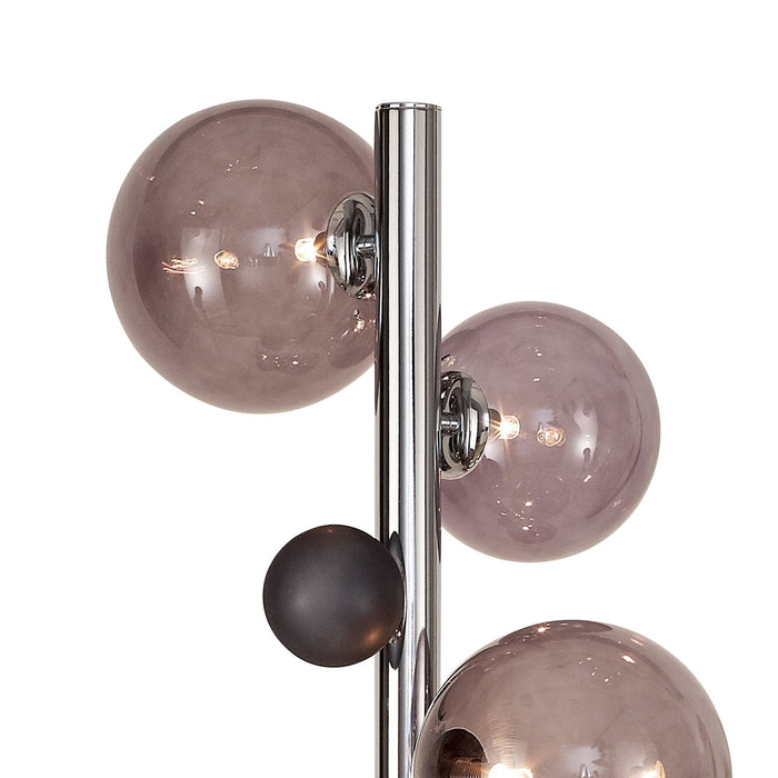 Nelson Lighting NL73049 Ravenna Floor Lamp 8 Light Polished Chrome/Smoked Glass