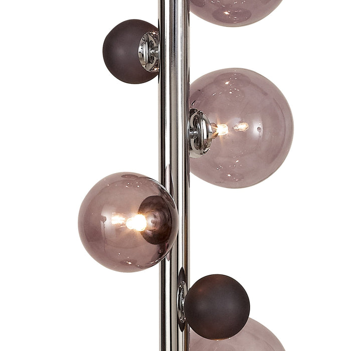 Nelson Lighting NL73049 Ravenna Floor Lamp 8 Light Polished Chrome/Smoked Glass