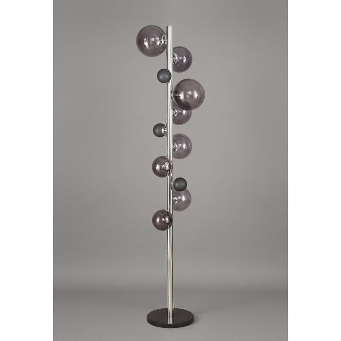 Nelson Lighting NL73049 Ravenna Floor Lamp 8 Light Polished Chrome/Smoked Glass