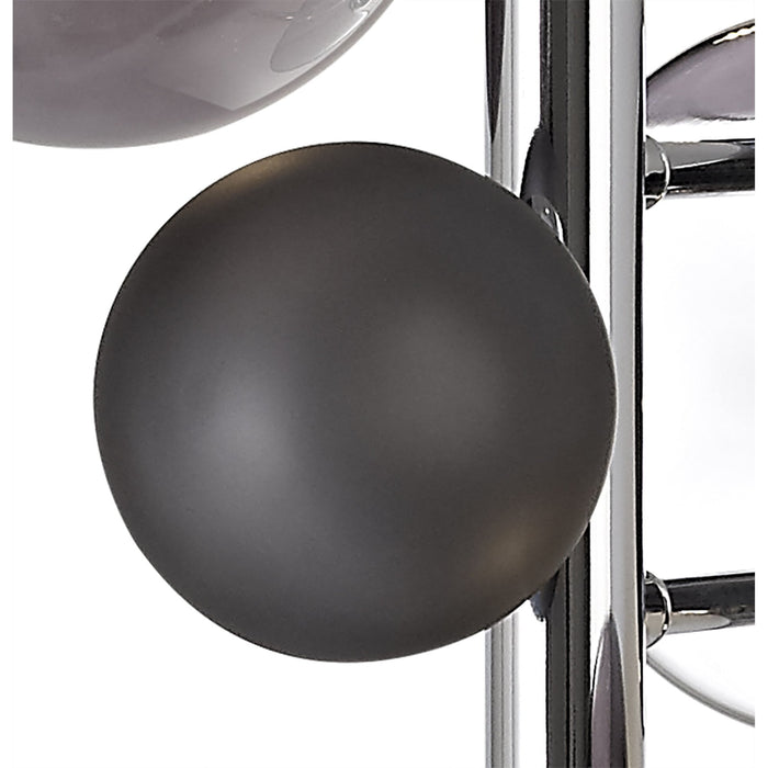 Nelson Lighting NL73069 Ravenna Wall Lamp 2 Light Polished Chrome/Smoked Glass (S)