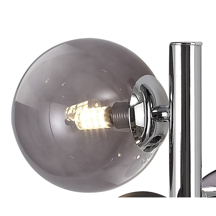 Nelson Lighting NL73069 Ravenna Wall Lamp 2 Light Polished Chrome/Smoked Glass (S)