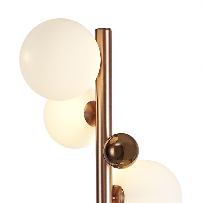 Nelson Lighting NL76629 Ravenna Floor Lamp 8 Light Antique Copper/Opal & Copper Glass