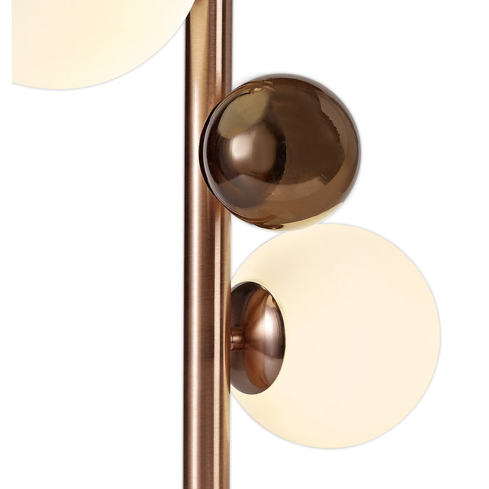 Nelson Lighting NL76639 Ravenna Table Lamp 3 Light Antique Copper/Opal & Copper Glass