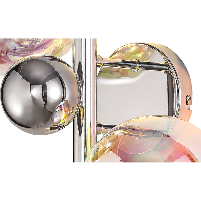 Nelson Lighting NL82549 Regent 2 Light Wall Lamp Polished Chrome/Iridescent Glass