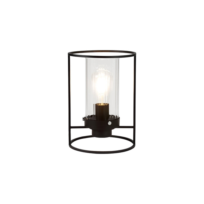 Nelson Lighting NL75889 Riannon Table Lamp 1 Light Black/Clear Glass