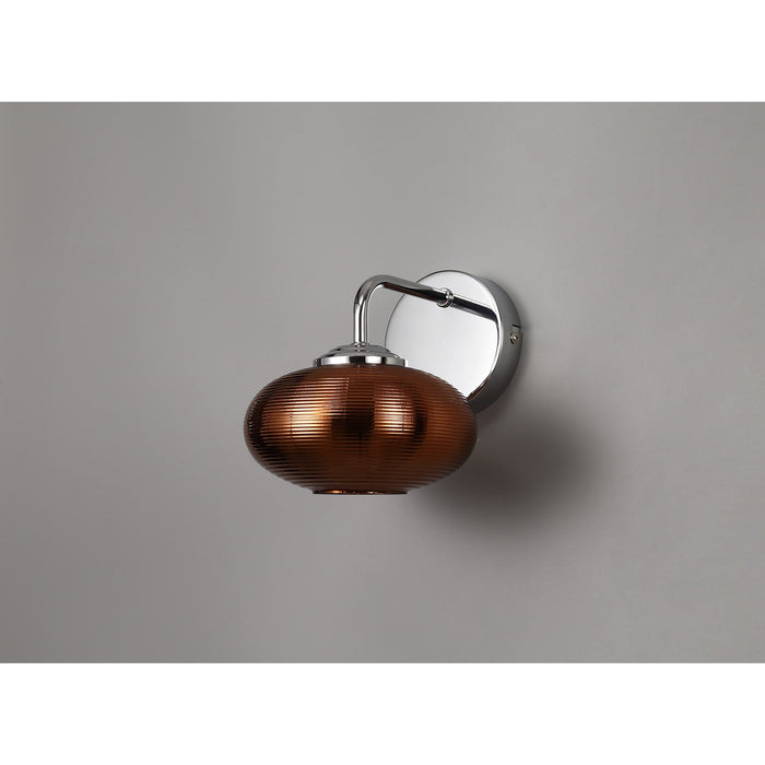 Nelson Lighting NL74399 Rome Wall Light Switched LED Copper/Polished Chrome