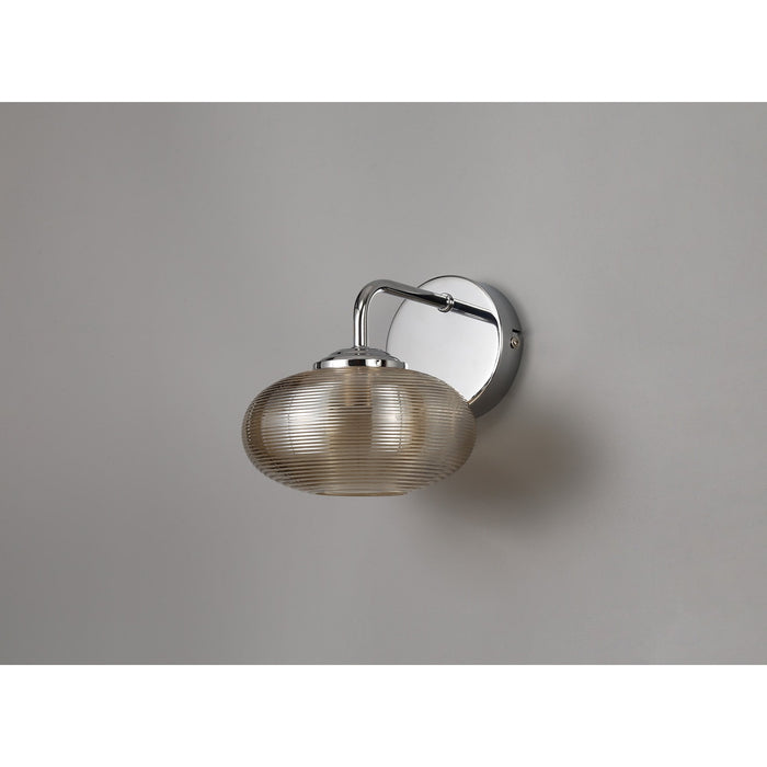 Nelson Lighting NL74409 Rome Wall Light Switched LED Champagne/Polished Chrome