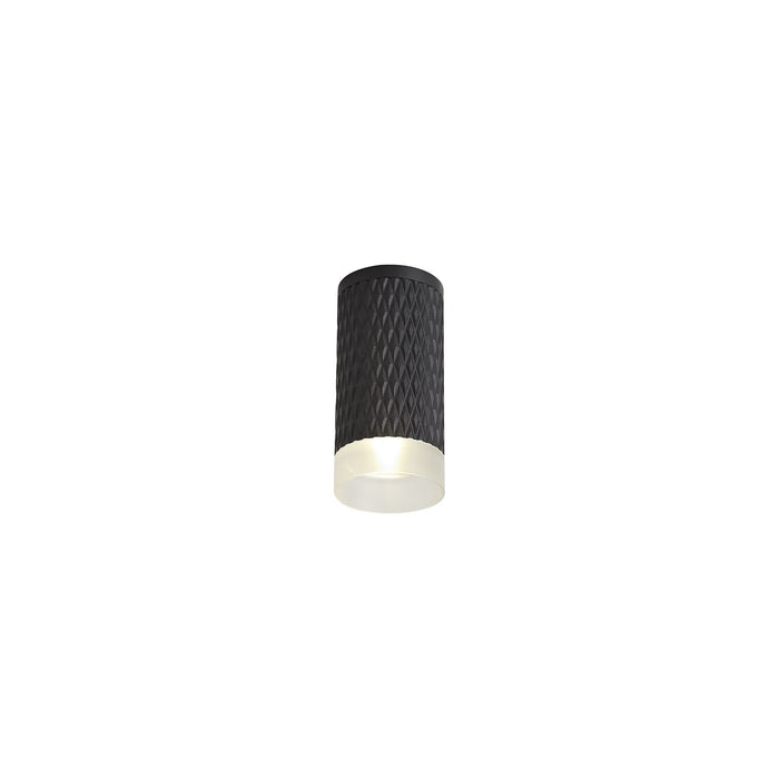 Nelson Lighting NLK01659 Silence 1 Light 11cm Surface Mounted Ceiling Sand Black/Acrylic Ring