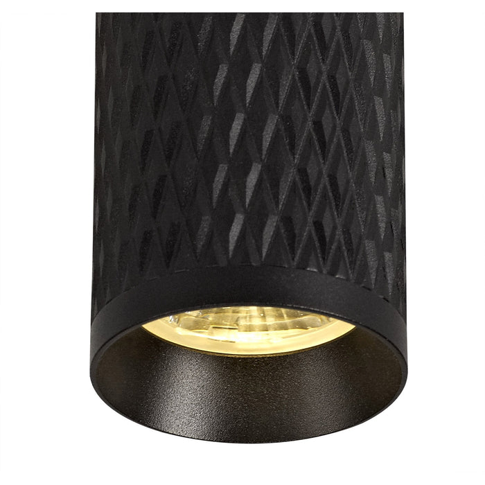 Nelson Lighting NLK01659 Silence 1 Light 11cm Surface Mounted Ceiling Sand Black/Acrylic Ring