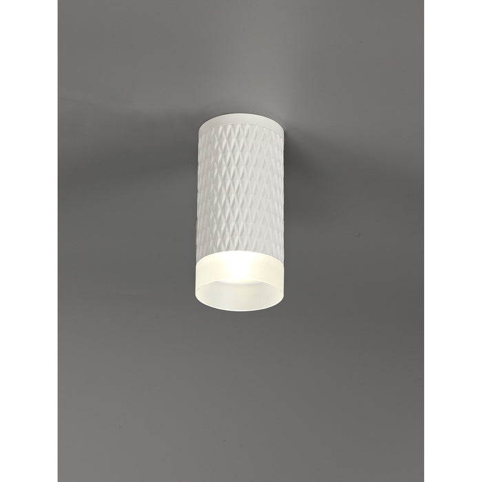 Nelson Lighting NLK01669 Silence 1 Light 11cm Surface Mounted Ceiling Sand White/Acrylic Ring