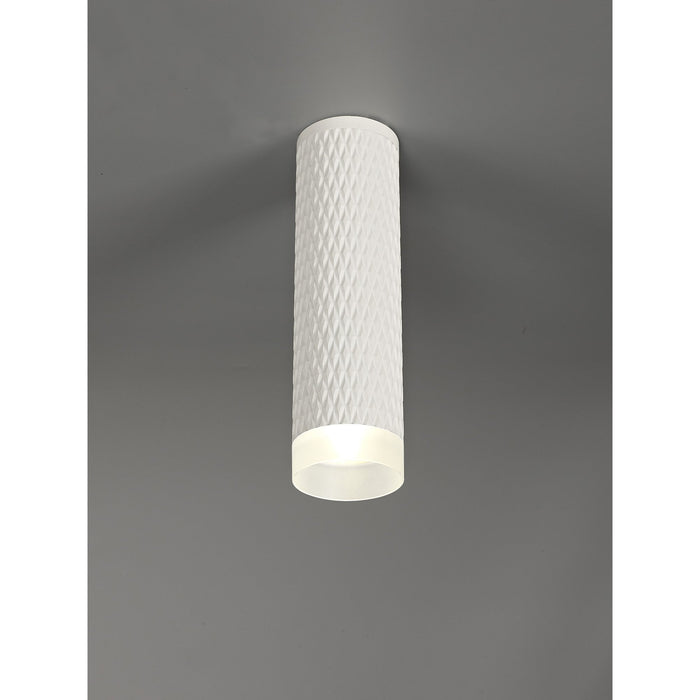 Nelson Lighting NLK01709 Silence 1 Light 20cm Surface Mounted Ceiling Sand White/Acrylic Ring