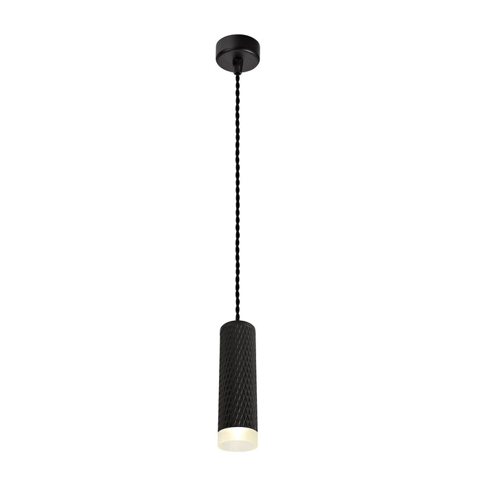 Nelson Lighting NLK01869 Silence 1 Light 20cm Pendant Light Sand Black/Acrylic Ring