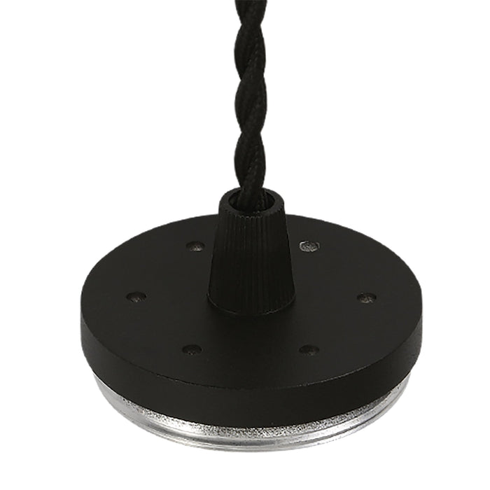 Nelson Lighting NLK01869 Silence 1 Light 20cm Pendant Light Sand Black/Acrylic Ring