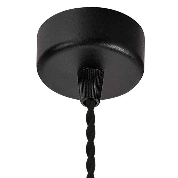 Nelson Lighting NLK01879 Silence 1 Light 30cm Pendant Light Sand Black/Acrylic Ring