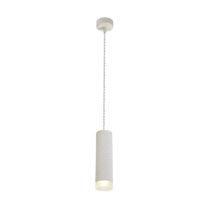 Nelson Lighting NLK01929 Silence 1 Light 20cm Pendant Light Sand White/Acrylic Ring