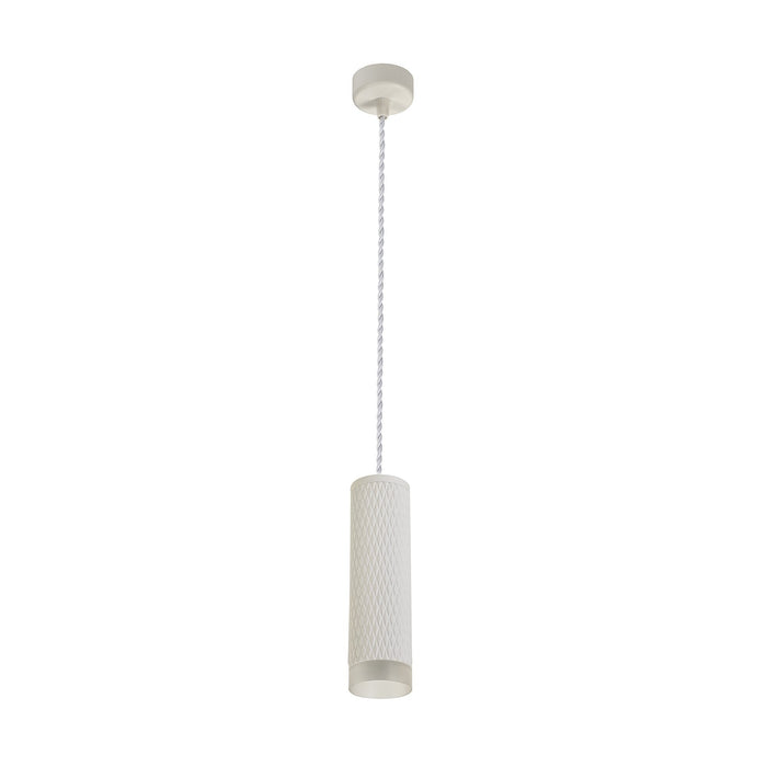 Nelson Lighting NLK01929 Silence 1 Light 20cm Pendant Light Sand White/Acrylic Ring