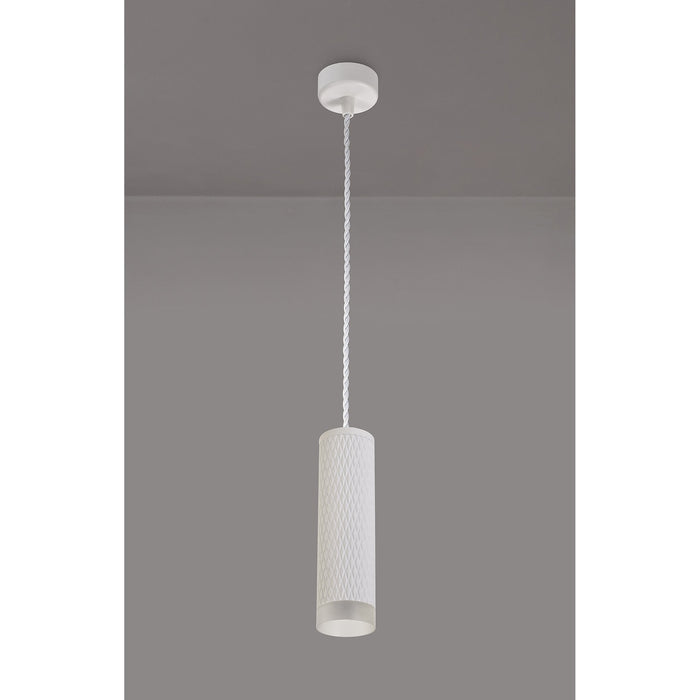 Nelson Lighting NLK01929 Silence 1 Light 20cm Pendant Light Sand White/Acrylic Ring