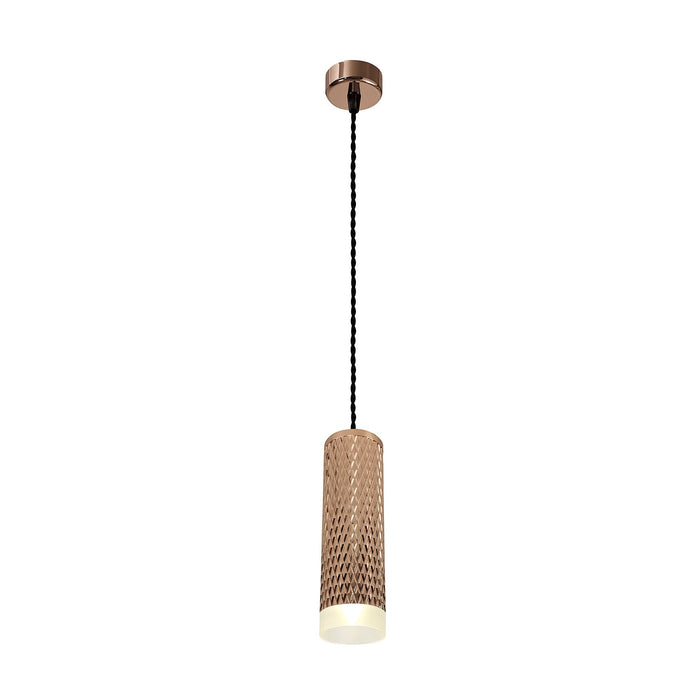 Nelson Lighting NLK02049 Silence 1 Light 20cm Pendant Light Rose Gold/Acrylic Ring