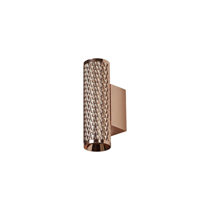 Nelson Lighting NLK02159 Silence 2 Light Wall Lamp Rose Gold/Acrylic Rings