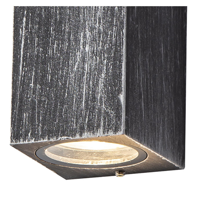 Nelson Lighting NL72249 Stella Outdoor Rectangle Wall Lamp 2 Light Black/Silver