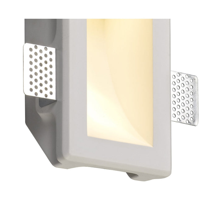 Nelson Lighting NL71719 Sucro Small Recessed Wall Lamp 1 Light White Paintable Gypsum