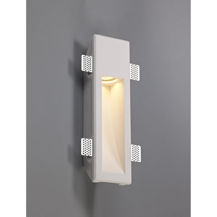 Nelson Lighting NL71729 Sucro Medium Recessed Wall Lamp 1 Light White Paintable Gypsum