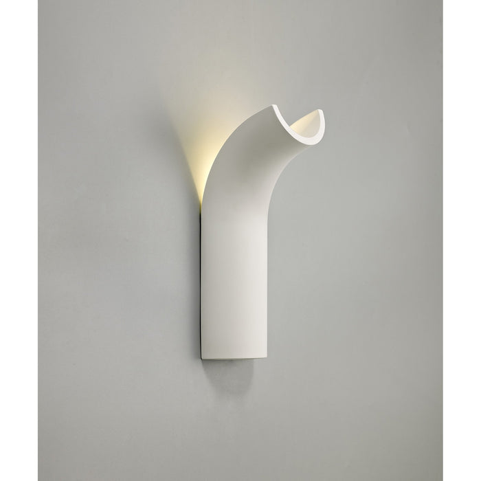 Nelson Lighting NL71749 Sucro Up Lighter Wall Lamp LED White Paintable Gypsum